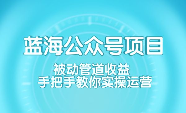 《蓝海公众号项目训练营，被动管道收益，手把手教你实操运营》-七宝：认真做好一件事